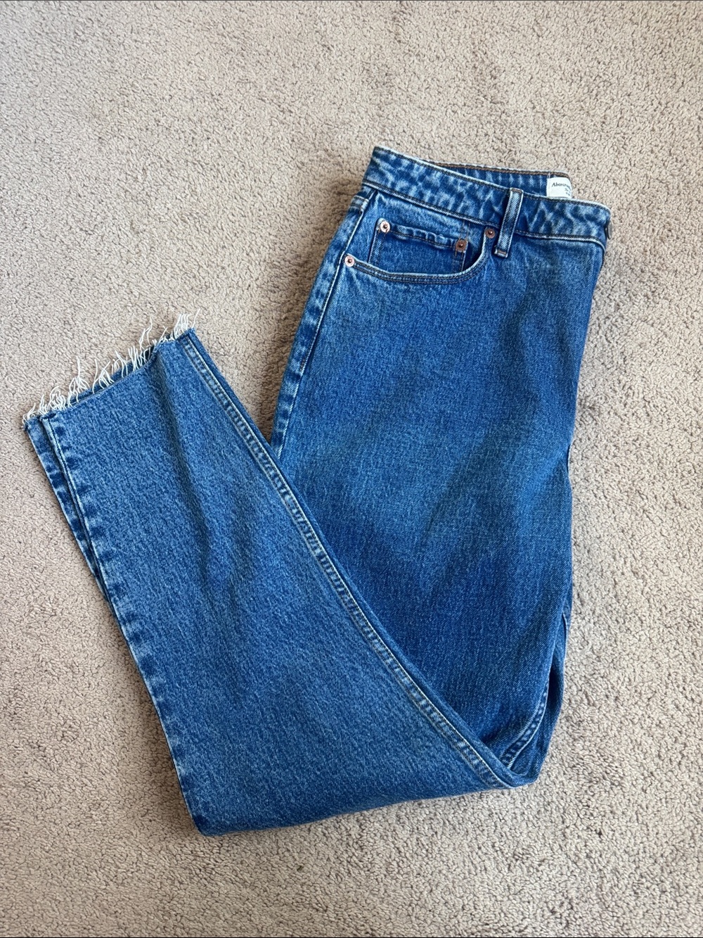 Abercrombie & Fitch Curve Love The Skinny High-Rise Blue Denim Jeans